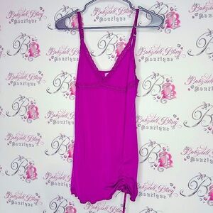 La senza dress rutched lace sexy nighty gown Purple Lace Chemise ribbon
